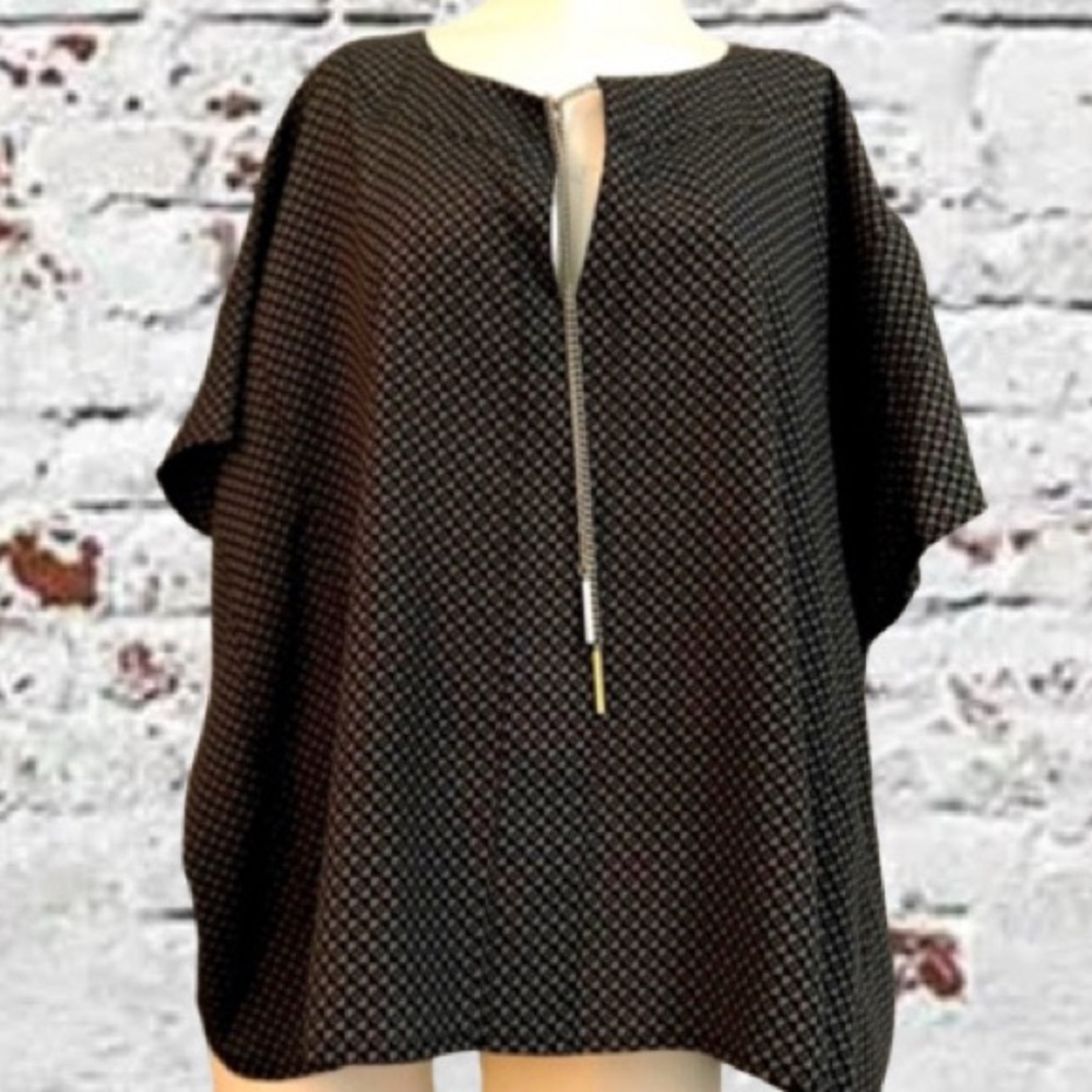 Michael Kors Grey and Black Chain Tie Top Size Small-Medium